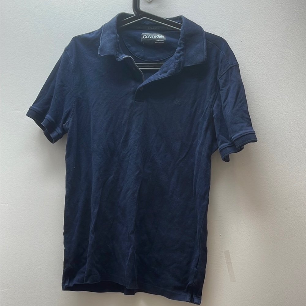 Calvin Klein Blue Polo Shirt Short Sleeve Relaxed Fit
